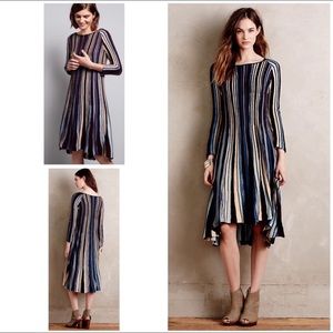 (Anthropologie) MOTH Wool Nora Striped Swing Dress